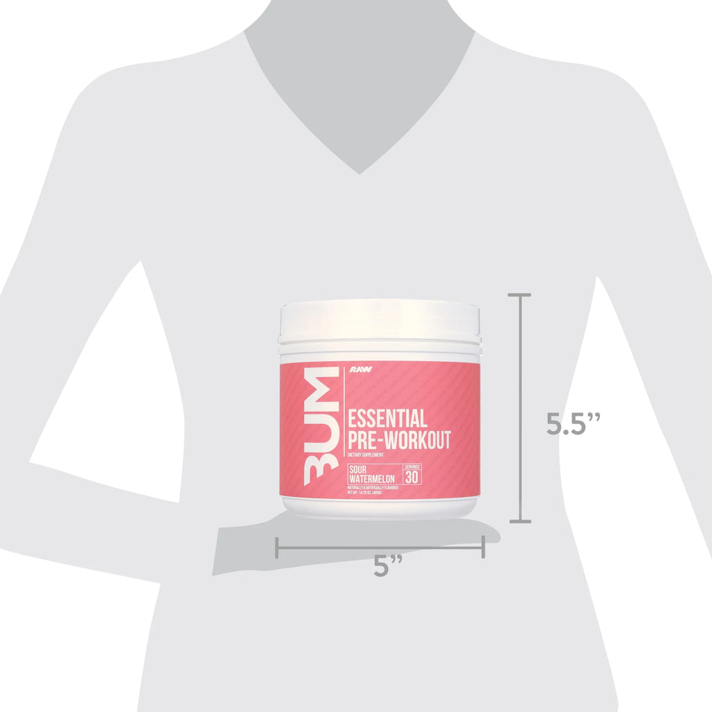 RAW Nutrition Essential Pre Workout Powder, Sour Watermelon, 30 Servings V6904