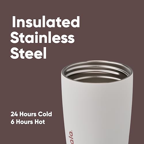 Owala SmoothSip Slider Insulated Stainless Steel Coffee Tumbler 12 oz, Purple/Pink U37182