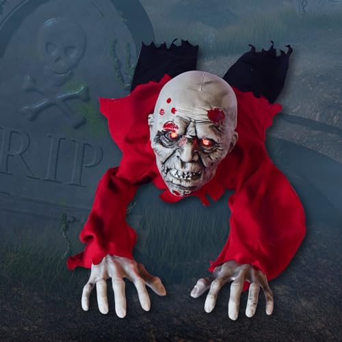Halloween Zombie Groundbreaker Decoration with Glowing Eyes for Haunted House Yard B69995