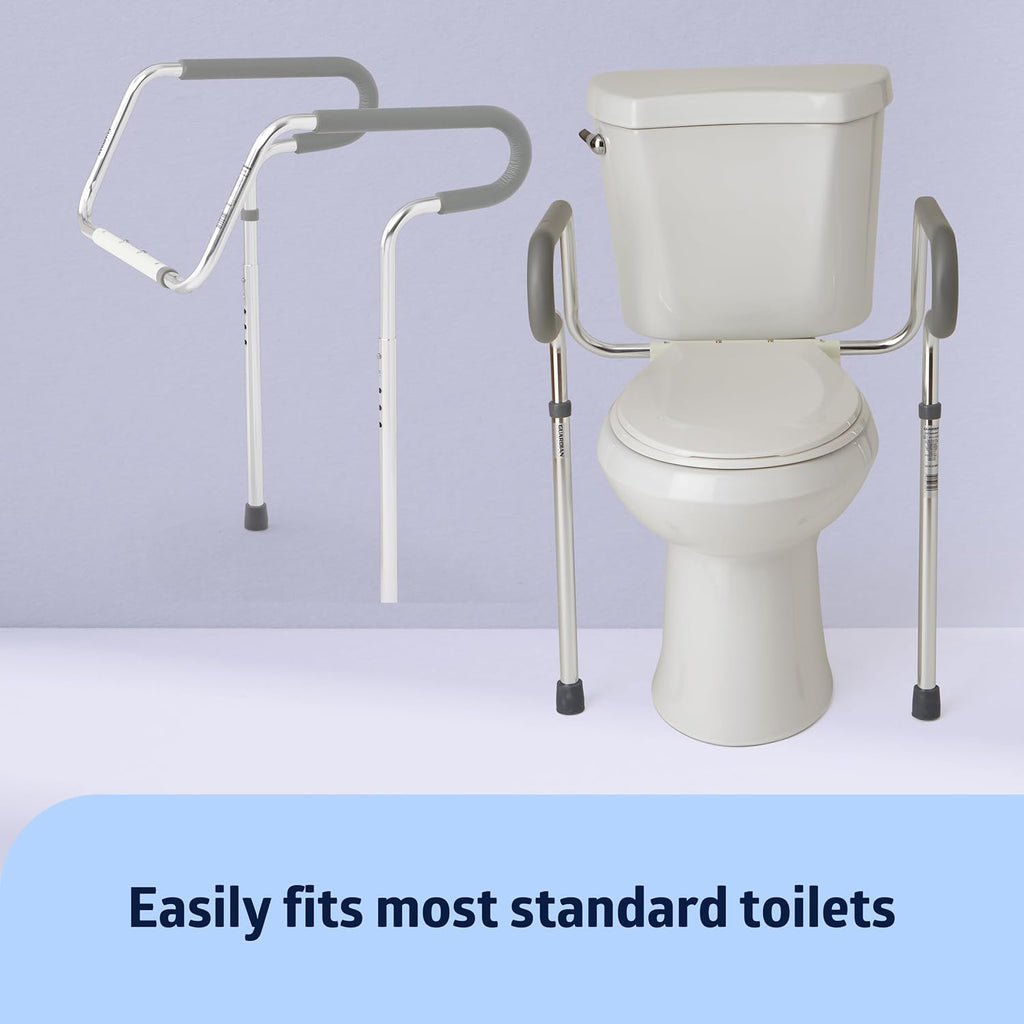 Medline Toilet Safety Rail for Seniors, Height Adjustable, 300 LB Capacity G790926