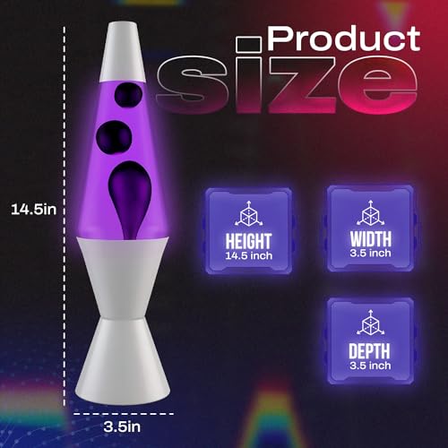 Motion Lamp Classic Liquid Motion Lava Night Light, Silver Base, Black and Purple N978246
