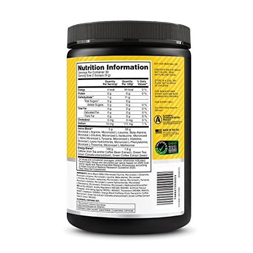 Optimum Nutrition Amino Energy Pre Workout Powder, Pineapple, 30 Servings C529