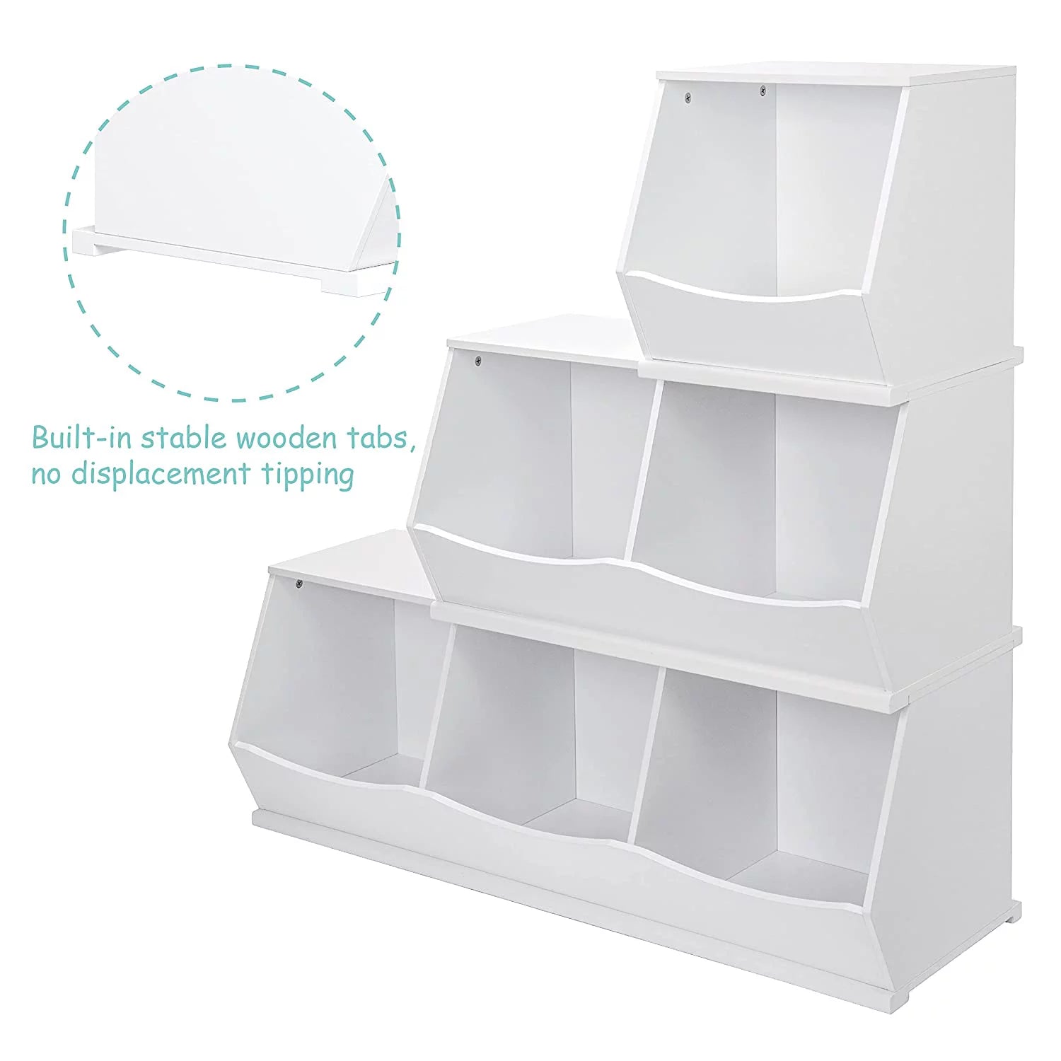 UTEX Toy Storage Organizer, Stackable Kids Toy Cubby, White C47264