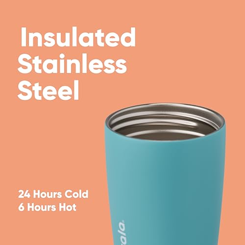 Owala SmoothSip Slider Insulated Stainless Steel Coffee Tumbler 12 oz, Purple/Pink U37182