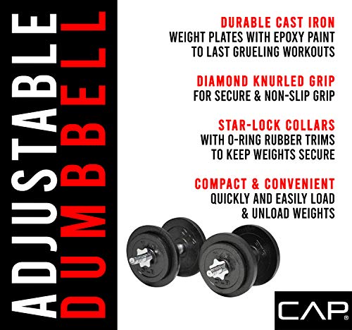 CAP Barbell Adjustable Dumbbell Weight Set V554