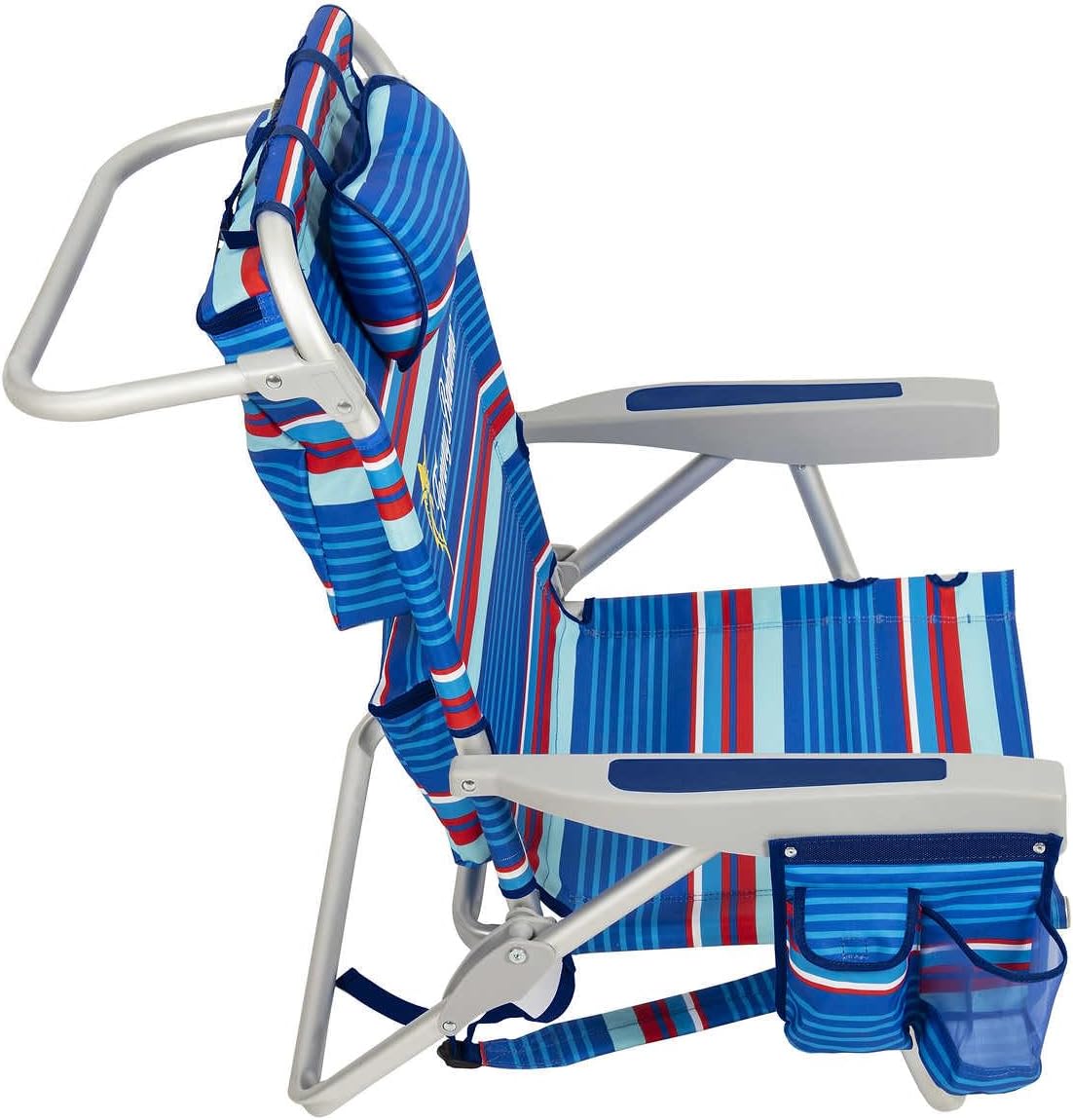 Tommy Bahama 2 Pack Backpack Beach Chair 5 Position Lay Flat Blue Stripes O568