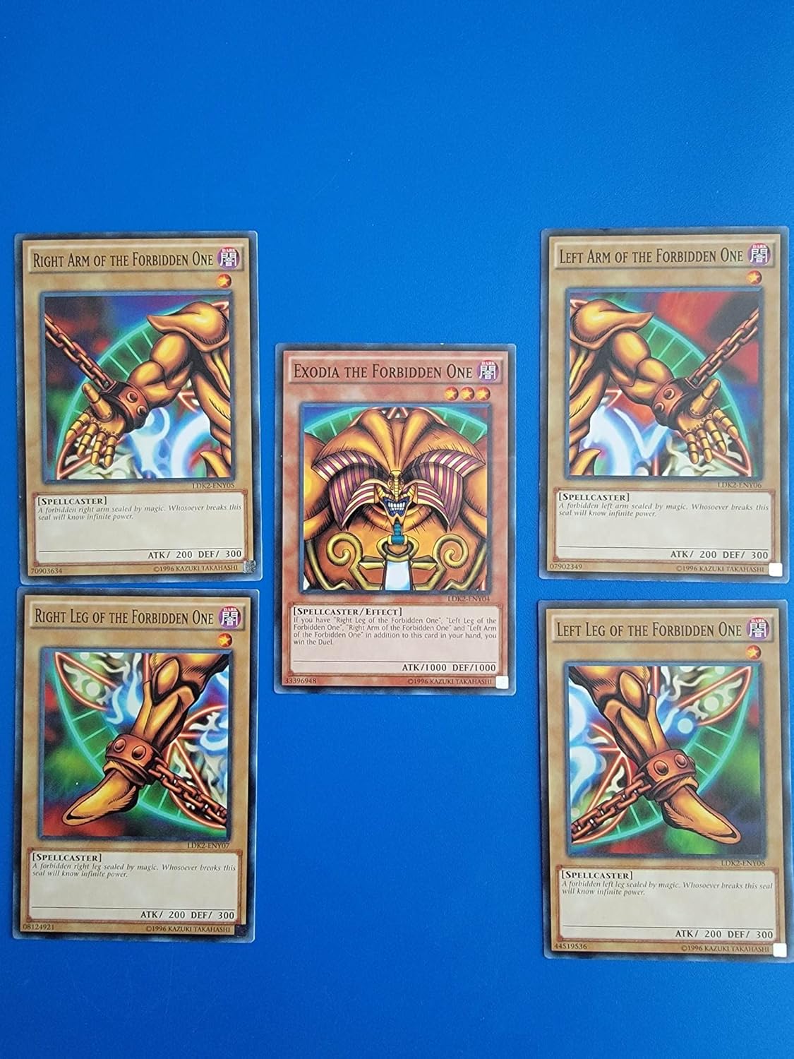 Exodia The Forbidden One - YuGiOh Legendary Decks II Yugi's God Card 5 Card Set LDK2-ENY04, LDK2-ENY05, LDK2-ENY06, LDK2-ENY07, LDK2-ENY08