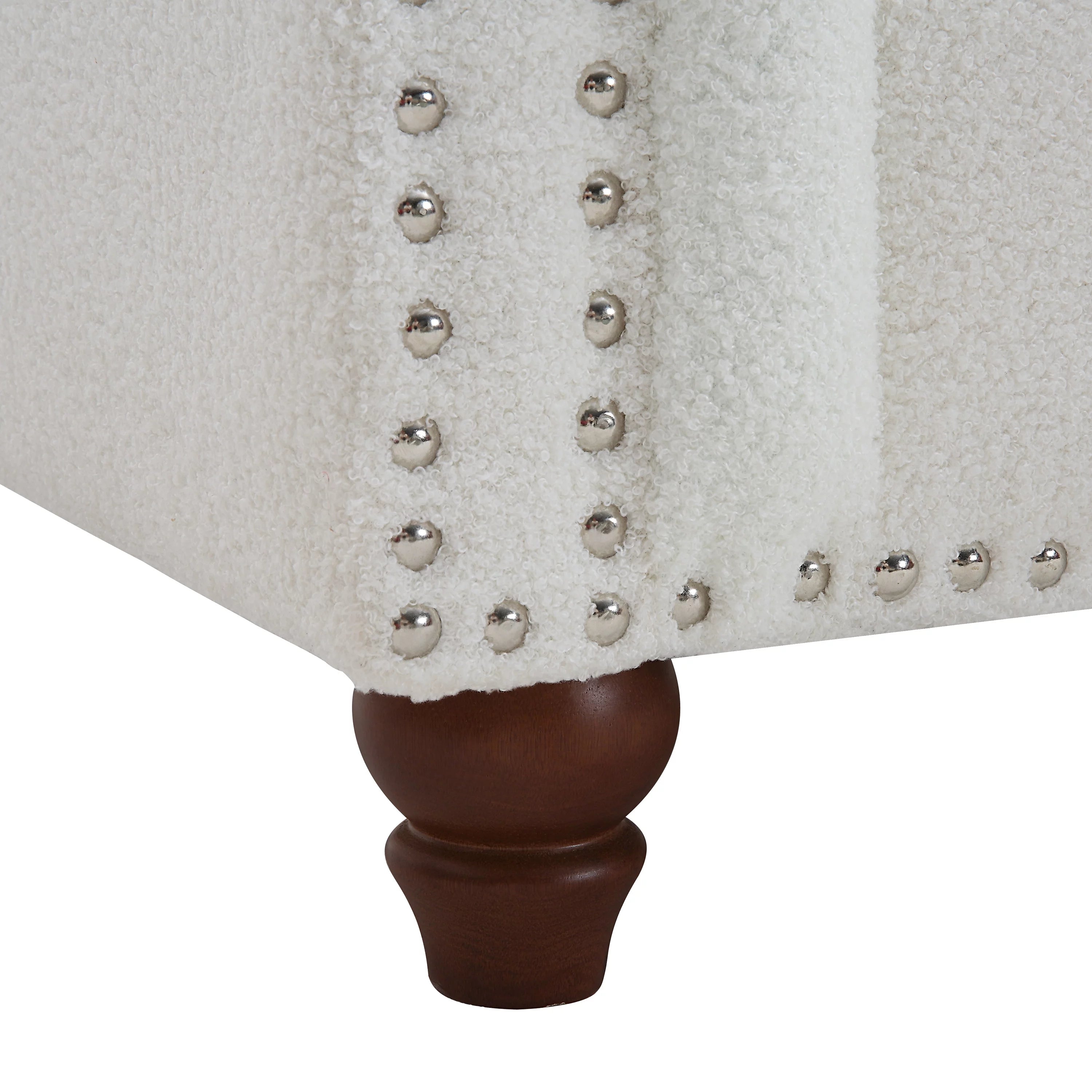 Chesterfield Teddy Velvet Button Tufted Sofa with Nailhead Arms and Wood Legs E61027
