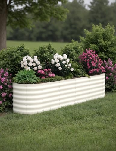 4x2x2Ft Oval Galvanized Steel Raised Garden Bed - Outdoor Metal Planter Box for Vegetables, Flowers, Herbs L43315