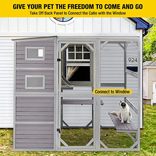 Aivituvin Large 4-Tier Catio Outdoor Indoor Cat Enclosure House with Weatherproof Roof W524