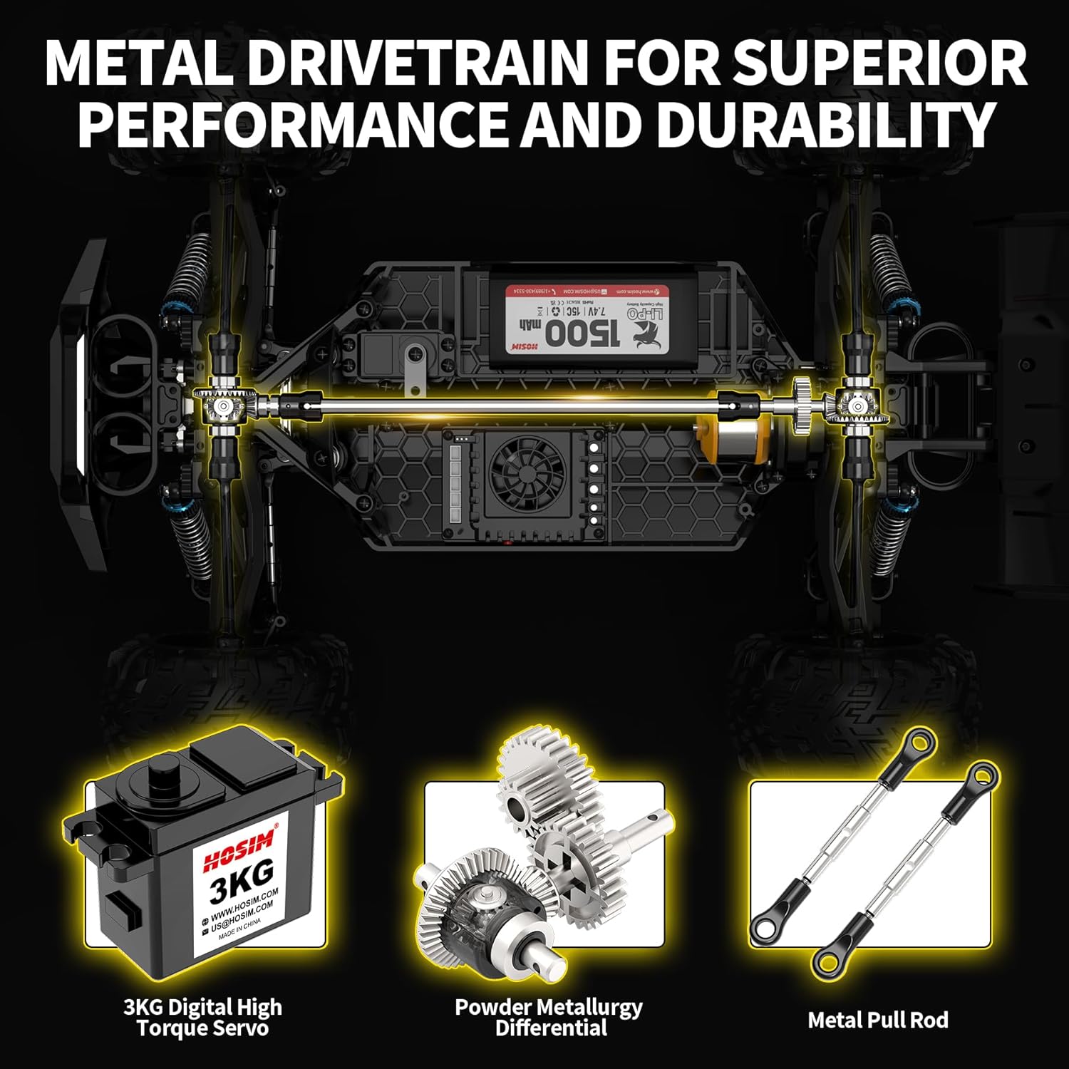 Hosim 1:10 Scale Brushless RC Car & Truck for Adults J225