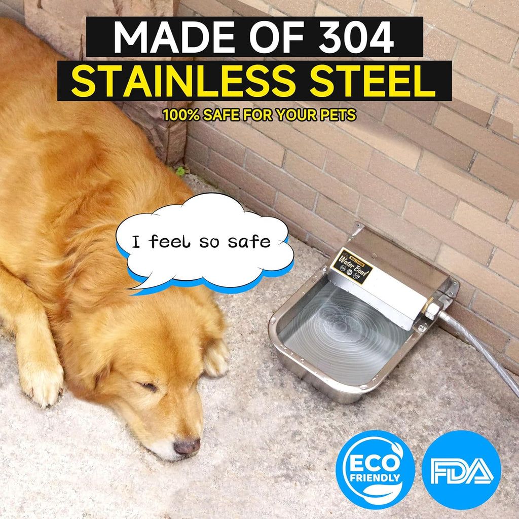 Automatic Water Dispenser for Dogs, 88oz Stainless Steel Bowl S761