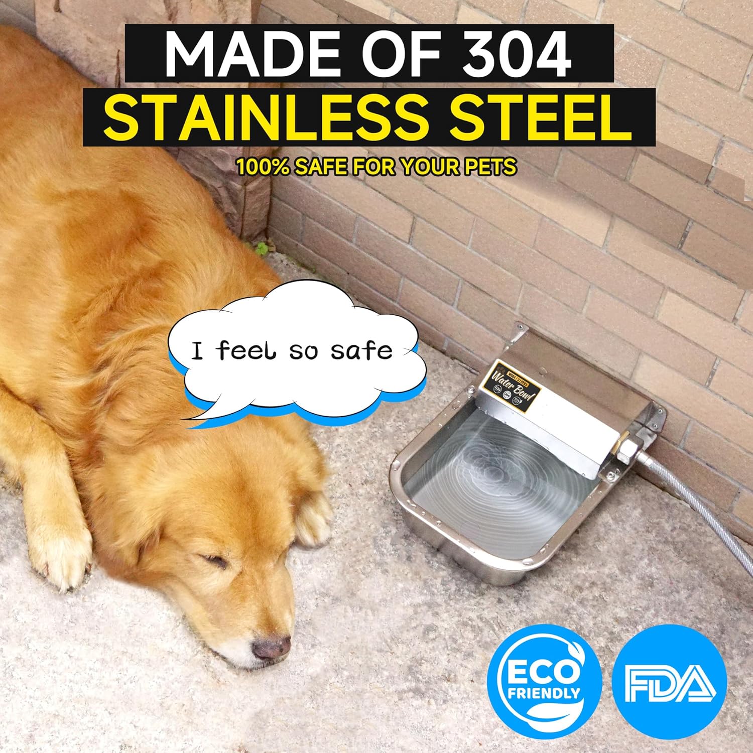 Automatic Water Dispenser for Dogs, 88oz Stainless Steel Bowl S761