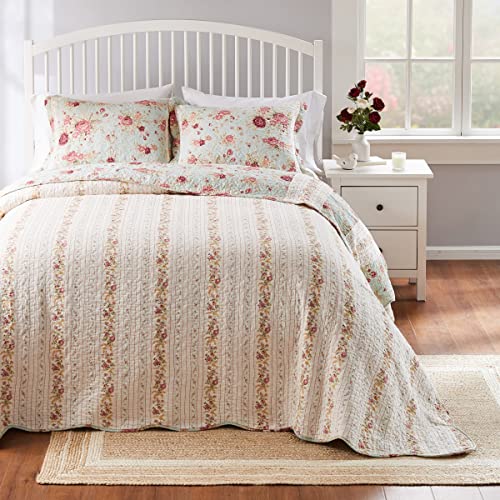 Greenland Home Antique Rose 100% Cotton Shabby Chic Bedspread Set, King T842569