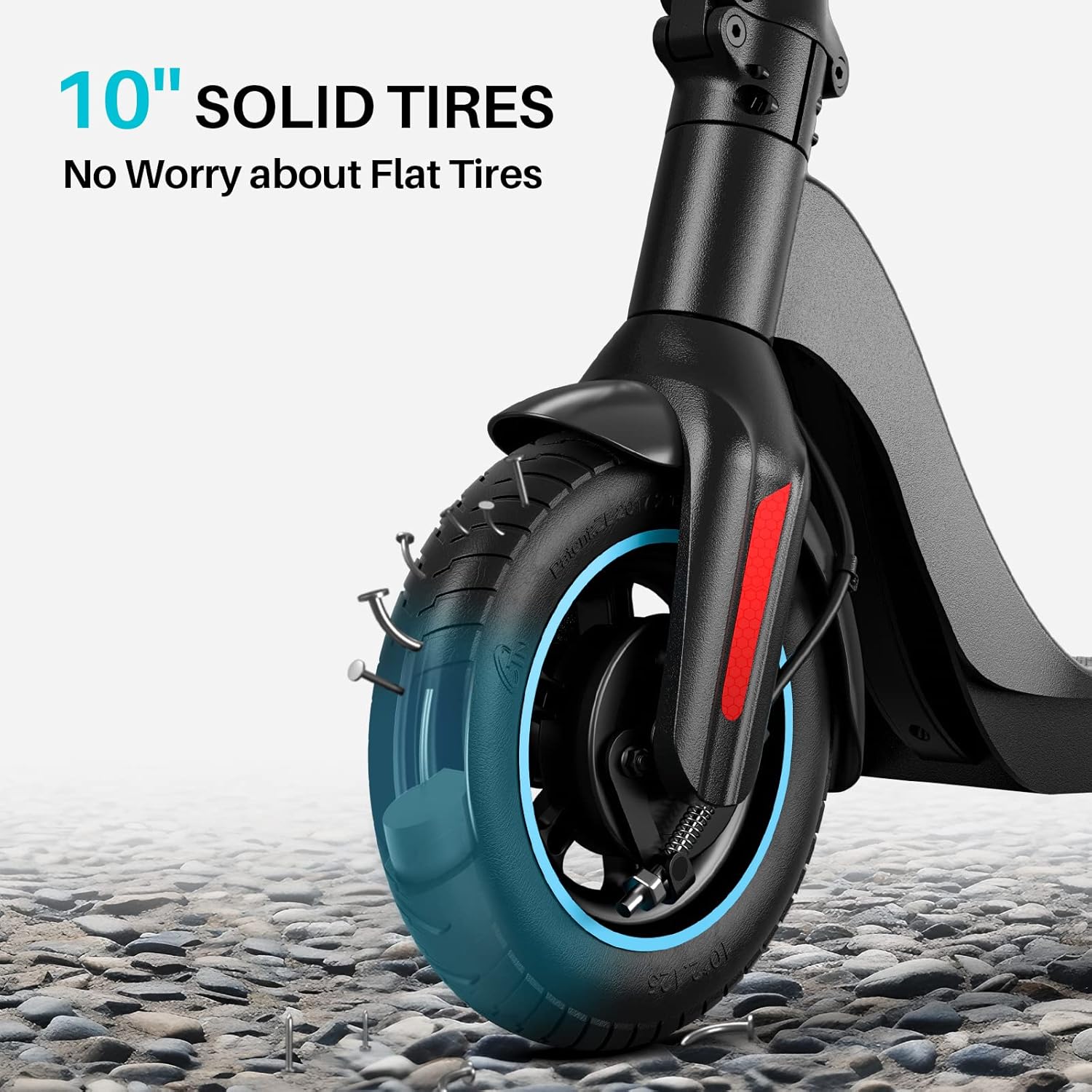 SmooSat SA3 Prime Electric Scooter for Adults, 10" Airless Tire, 28 Miles Range, Gray V20162