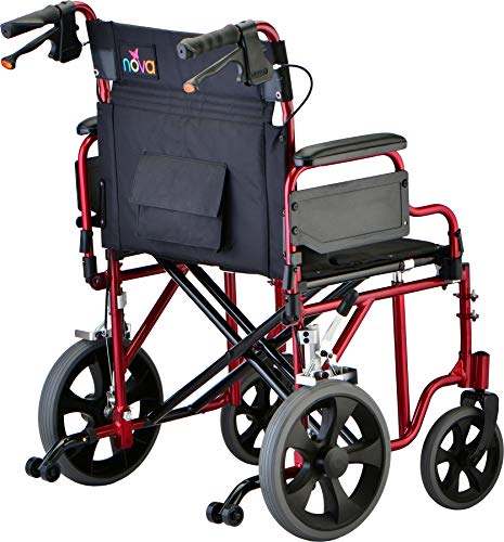 NOVA Heavy Duty Bariatric Transport Chair 400 lb Capacity, Red O766015