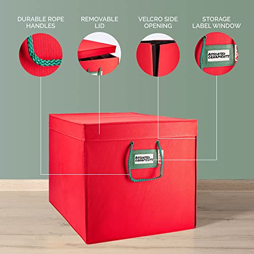 HOLDN’ STORAGE Christmas Ornament Storage Box with Dividers, Large, 4 Removable Trays A988