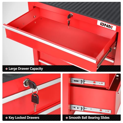 DNA MOTORING 7-Drawer Rolling Tool Cabinet Chest with Keyed Locking System, Green M137
