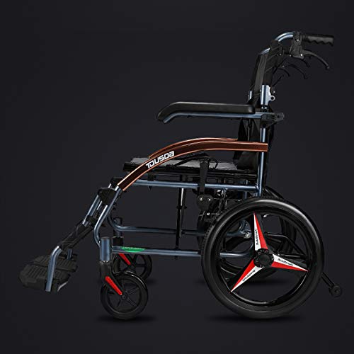 Super-light Magnesium Alloy Self-Propelled Wheelchair with Dual Brake, 18" Seat X462