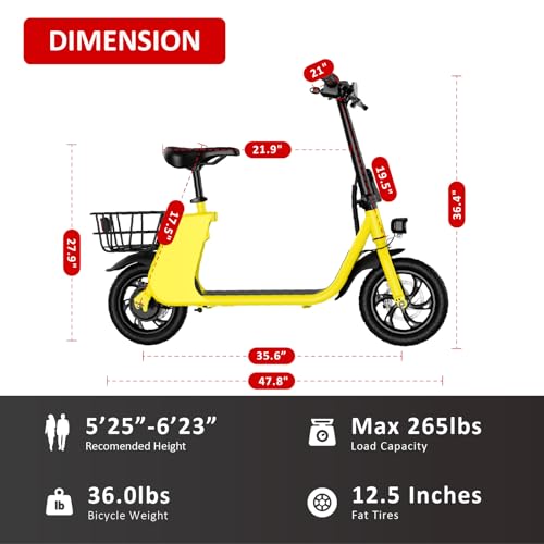 Foldable Electric Scooter for Adults with Seat, 450W, 36V A69297