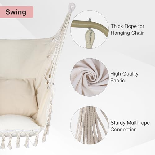 RedSwing Hammock Chair Stand with Hanging Chair, Heavy Duty Steel, Indoor Outdoor, 330 Lbs W499056