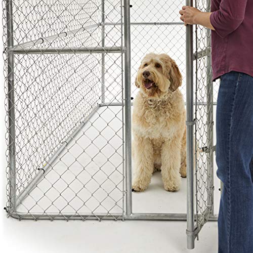 MidWest Homes for Pets Chain Link Portable Kennel with Sunscreen, 6x4x4 ft S13535