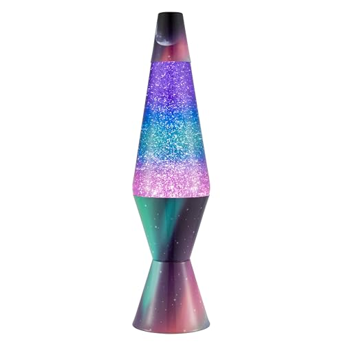 Lava® Lamp - 14.5" Polar Glimmer - The Original Motion Light - Silver Glitter, Multicolor Base and Globe - Item #2048 (Amazon Exclusive)