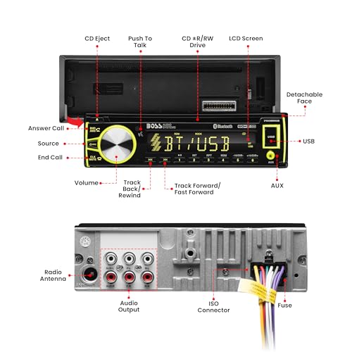 BOSS Audio Systems 656BCK Car Stereo Package - Single Din, Bluetooth, CD MP3 USB AM FM Radio, 6.5 Inch Speakers F17448