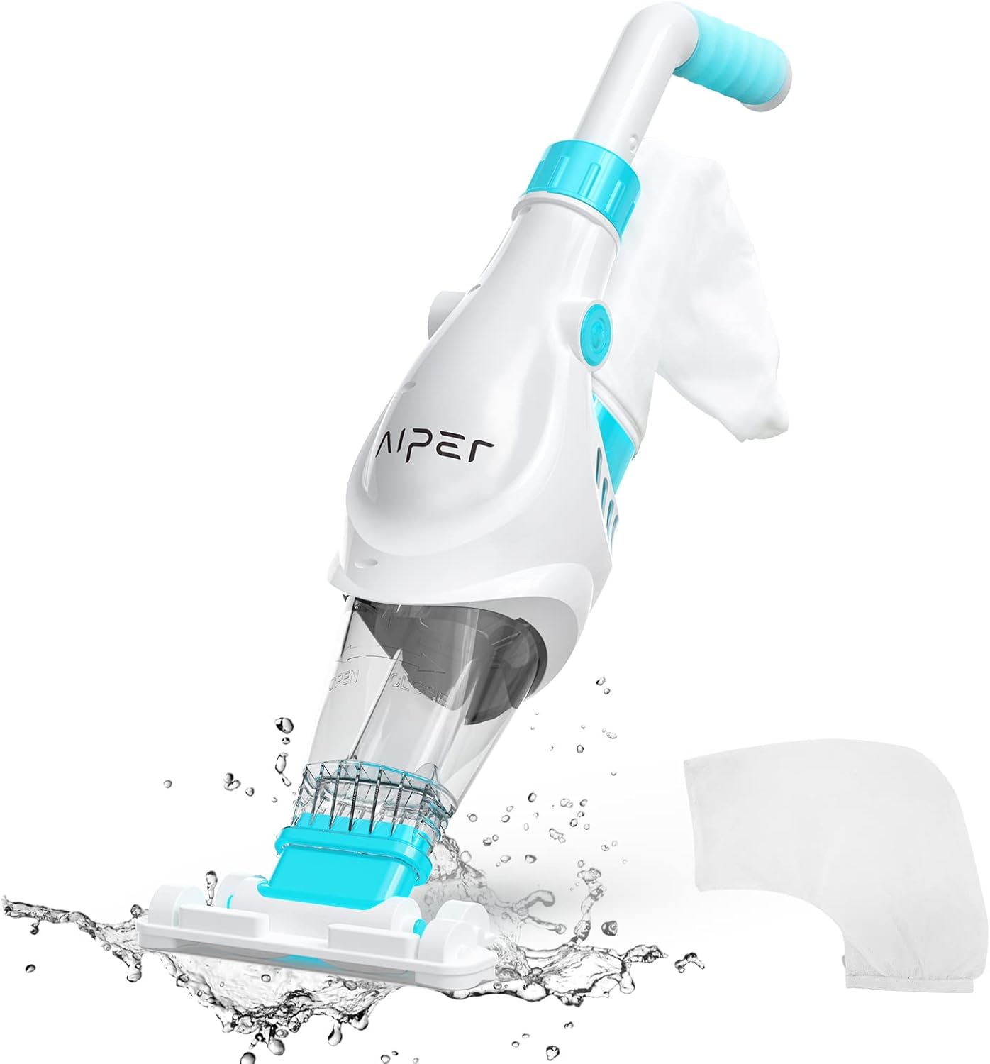AIPER Pool Vacuum Cordless - Handheld Rechargeable Cleaner | 60 Min Run Time, Spa Vacuum for Hot Tub, Strong Suction for Above Ground & Inground Pools - Pilot H1