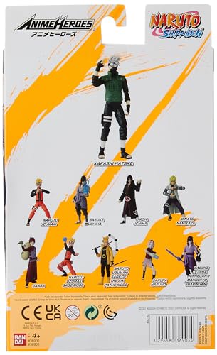 BANDAI Anime Heroes Naruto Action Figure Hatake Kakashi 17cm with Accessories S650136