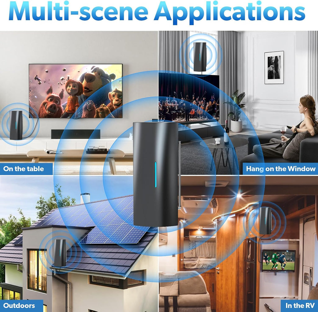 Indoor/Outdoor TV Antenna with Amplifier, 8K 4K 1080P, 36ft Coax Cable Y732