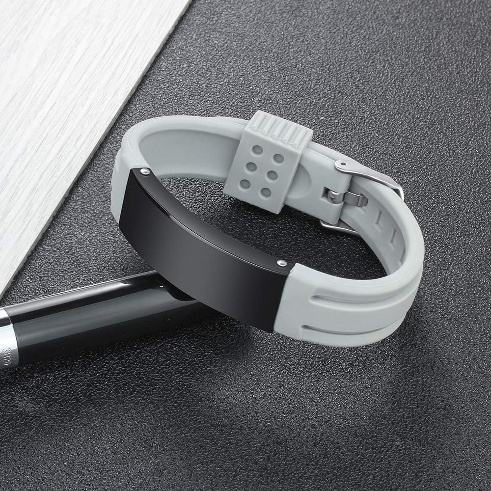 Personalized Silicone Medical Alert Bracelet for Men Women U6165