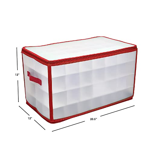 Home Basics 64 Compartment Zippered Christmas Ornament Storage Box M98916