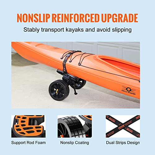 VEVOR Foldable Kayak Cart Dolly with 10" Solid Tires H489