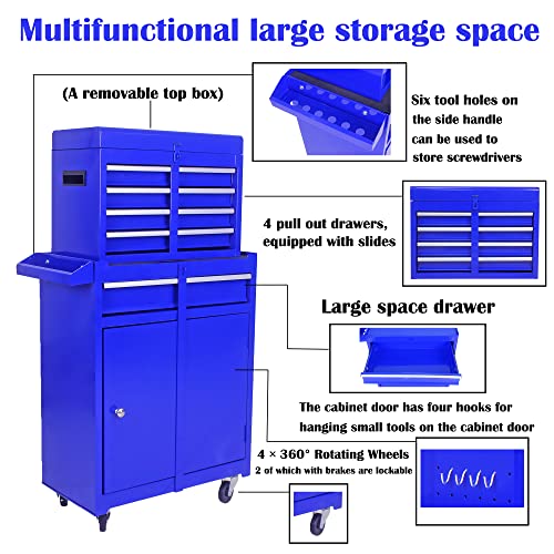 5-Drawer Rolling Tool Cart with Wheels, Black V51953