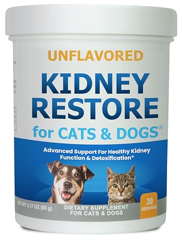 Kidney Restore Cats & Dogs Unflavored for Supporting Normal Kidney Function, Creatinine, Pet Renal Kidney Health Supplement Felines Canines
