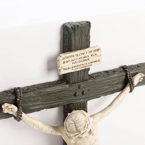 DevotedWalls 14" Hand Painted Catholic Crucifix for Wall V21624