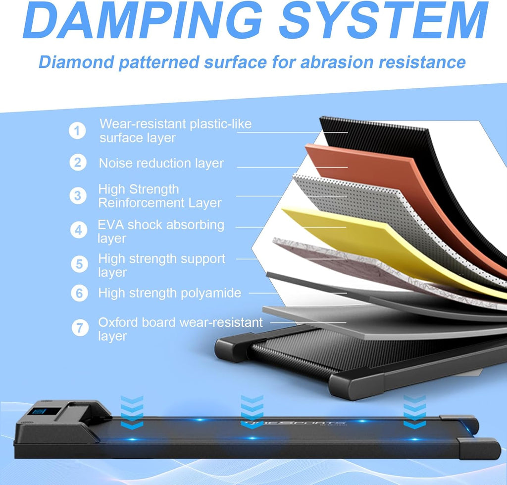 2 in 1 Portable Walking Pad Treadmill with Remote Control, LED Display H663