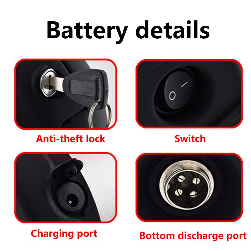 36V 8Ah E-Bike Lithium Battery with Charger for 250W-500W Motors Q514222