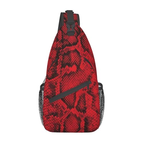 Snakeskin Crossbody Bag Snake Shoulder Bag Backpack Funny Sling Bag Chest Casual Daypack for Outdoor