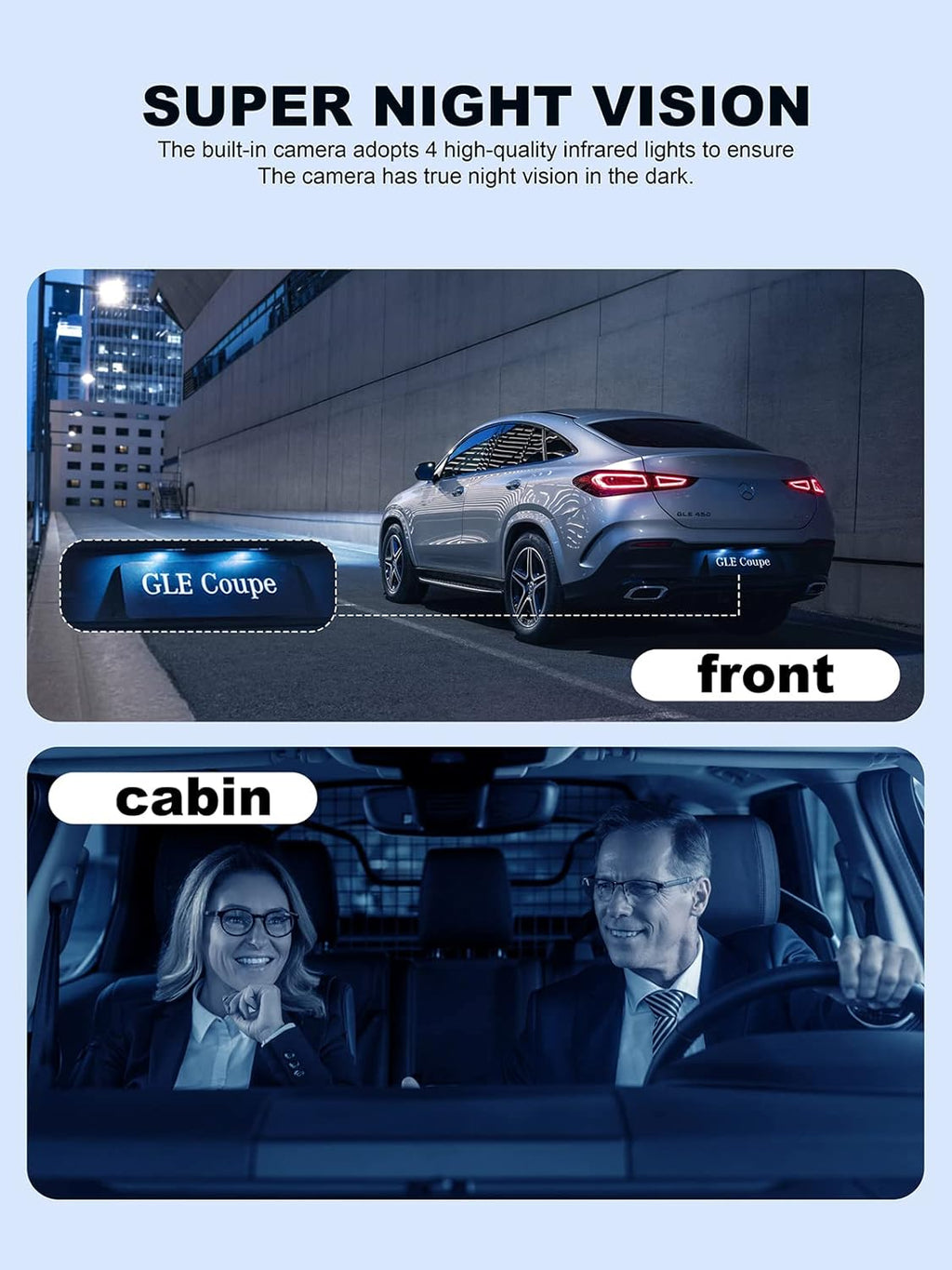 4 Channel Dash Cam Front Rear Inside FHD 1080P for Cars, Built-in WiFi T111