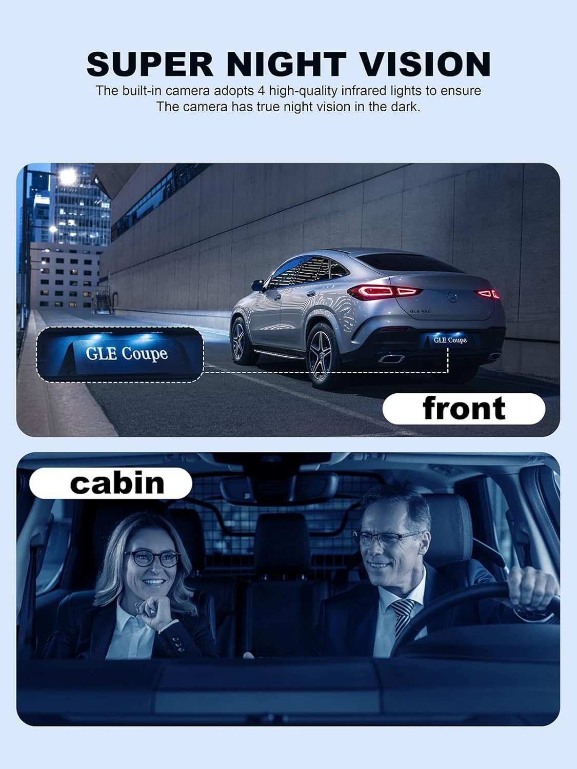 4 Channel Dash Cam Front Rear Inside FHD 1080P for Cars, Built-in WiFi T111