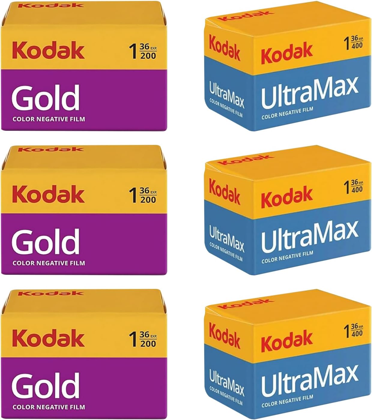Kodak Ultramax 400 & Gold 200 35mm Film 3 Pack Bundle, 36exp M628
