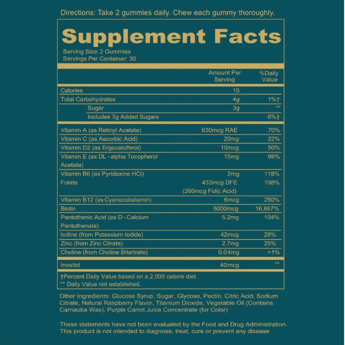 WEEM Hair Skin and Nails Gummies - Vegan Biotin Vitamins for Women & Men A823945