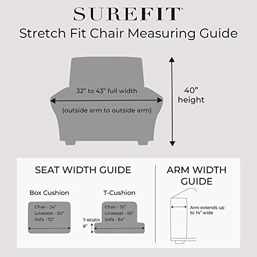 SureFit Authentic Denim T Cushion Sofa Slipcover, Indigo V9356