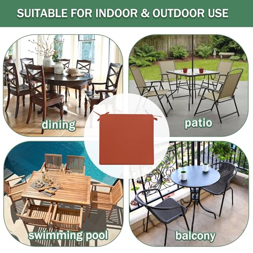 Outdoor Chair Cushions Set of 4, Waterproof Patio Seat Cushions with Ties, Black A5741