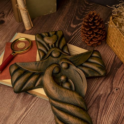 BGCOPPER Crucifix Wall Cross Handmade Wooden with Hook, Christian Wall Art, 14 Inch L40287