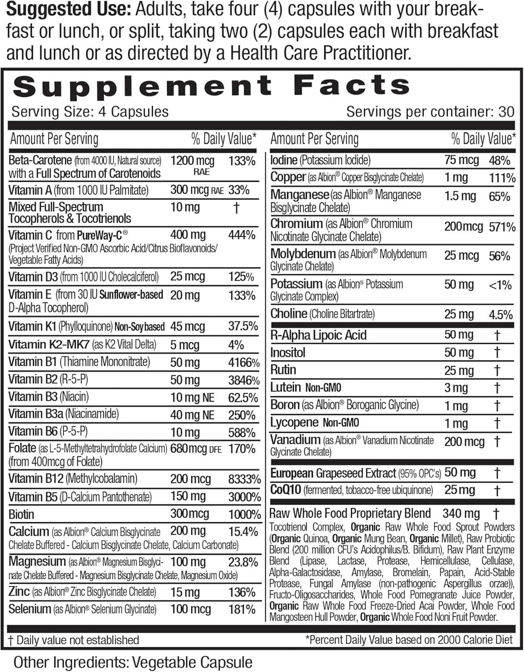 EMERALD LABS Complete Clinical Multi-Multivitamin, 120 Vegetable Capsules E283683