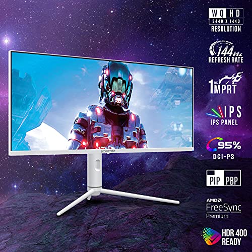 Sceptre IPS 34" White UltraWide Monitor 3440 x 1440p HDR400 144Hz V426