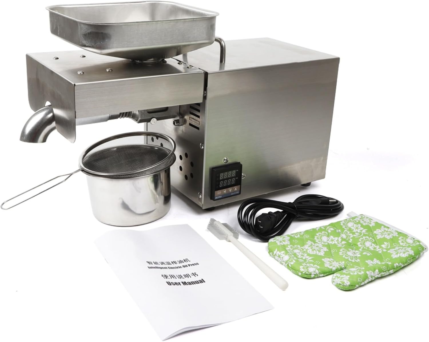 1500W Oil Press Machine, Stainless Steel Electric Automatic Cold Hot L565